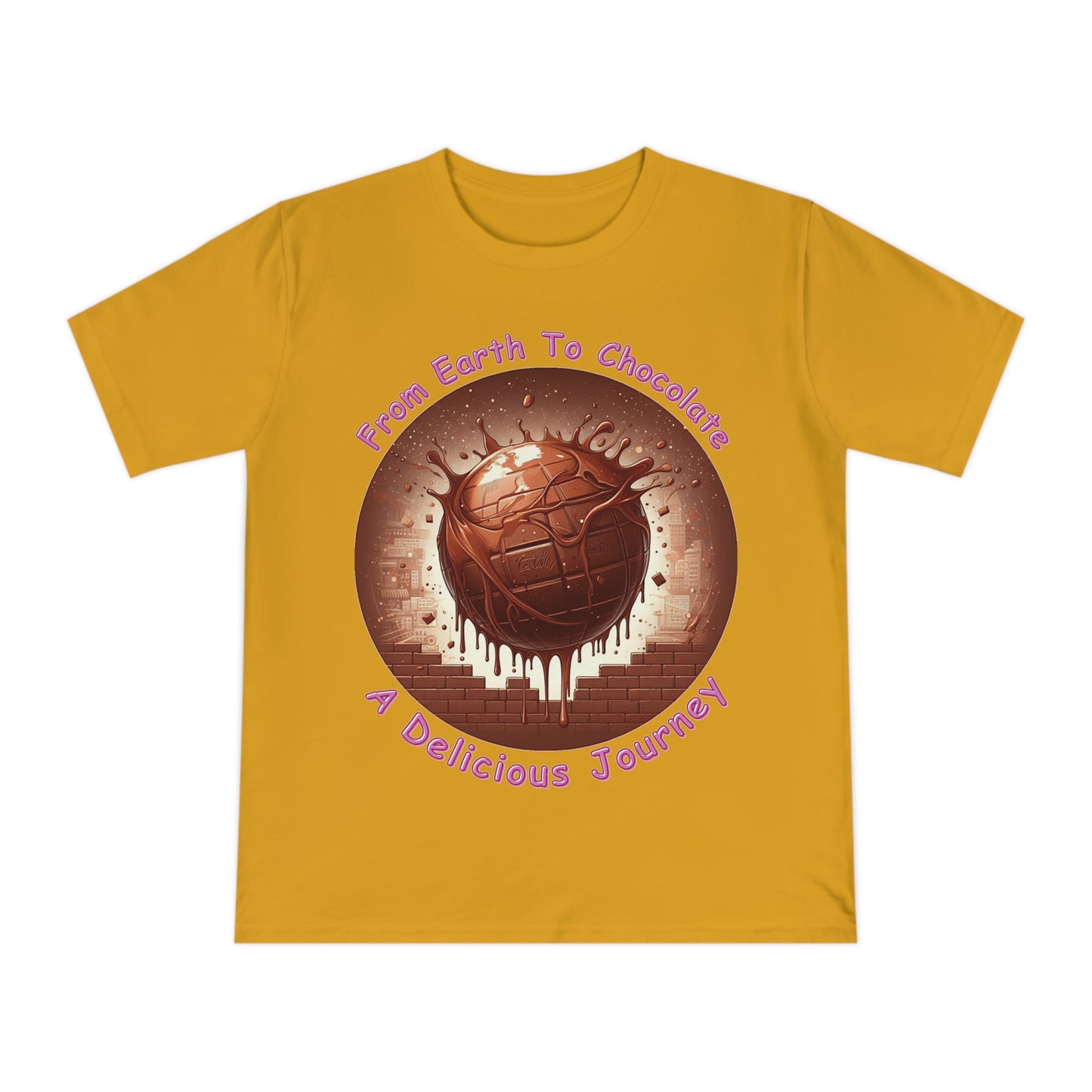 PoM's Fun & Joy for a Happy Life Collection ... FROM EARTH TO CHOCOLATE ... Unisex Classic Jersey T-shirt (100% organic cotton, PETA certified, light fabric, 7 sizes, up to 12 colours)