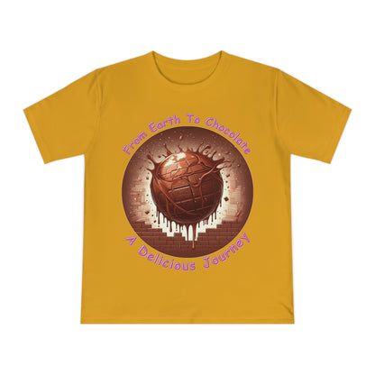 PoM's Fun & Joy for a Happy Life Collection ... FROM EARTH TO CHOCOLATE ... Unisex Classic Jersey T-shirt (100% organic cotton, PETA certified, light fabric, 7 sizes, up to 12 colours)