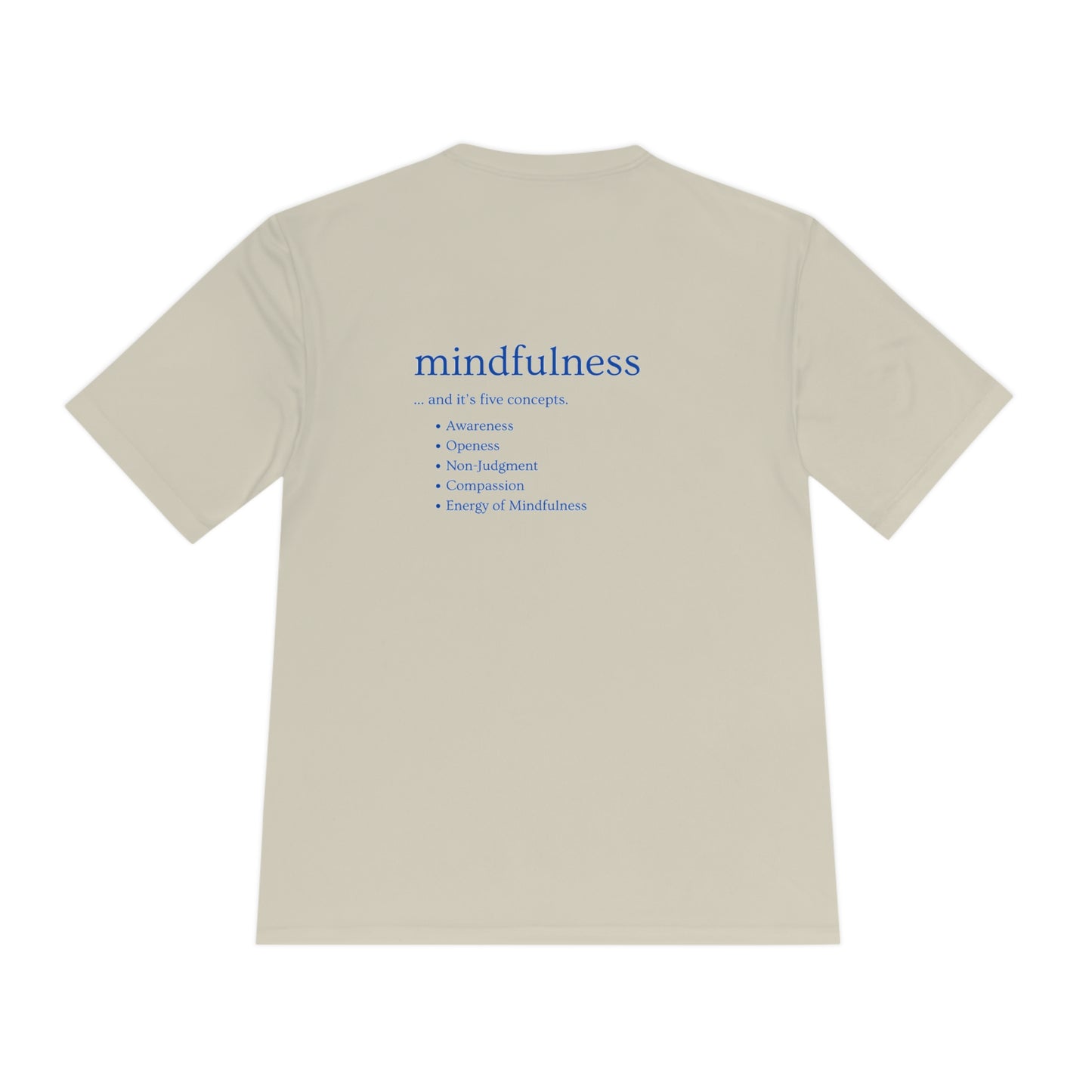 PoM's Mindfulness series .... MFN (front) & MFN concepts (back) ... Athletic Sport-Tek Moisture Wicking  (Unisex, breathable, 8 sizes, up to 12 colours)