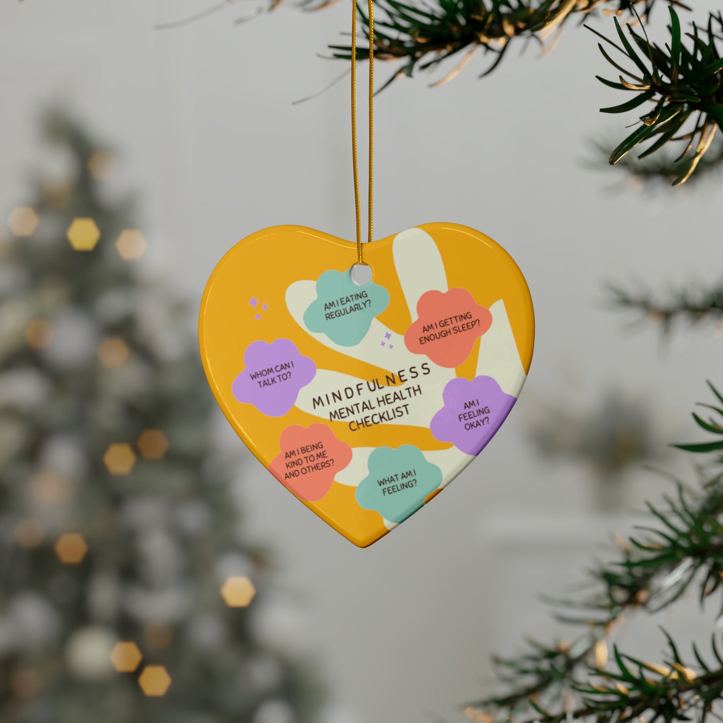 PoM's Mindfulness series ... Ceramic Ornaments (2 sided print, 2.5 mm thickness, 1pc or in bundles: 3pcs, 5pcs, 10pcs)