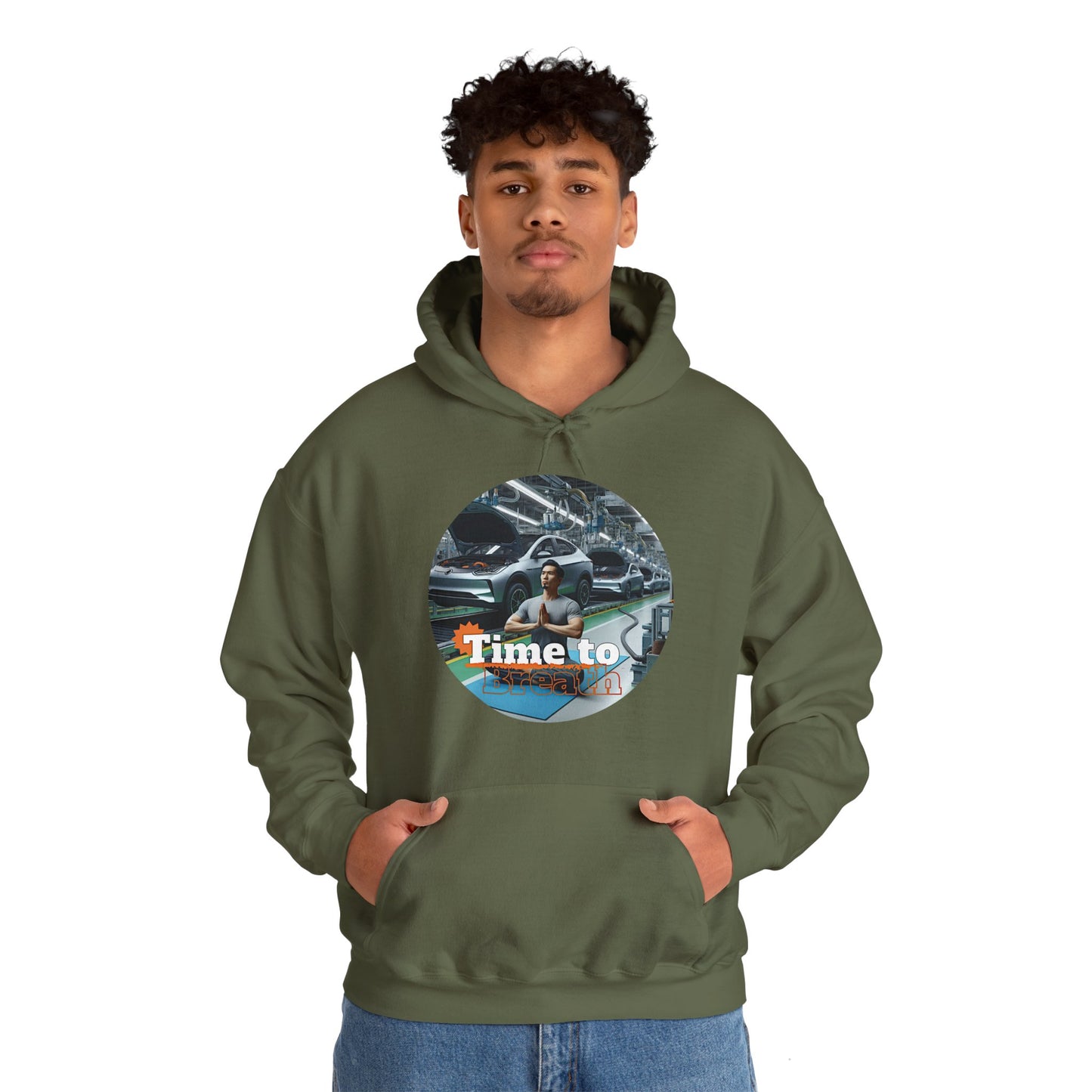 PoM's Mindfulness Collection ... TIME TO BREATH - Unisex Heavy Blend™ Hooded Sweatshirt (100% etically grown cotton, 8 sizes, up to 13 colors)