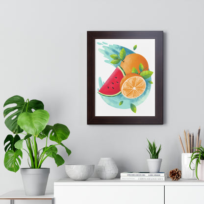 PoM's collection series "FRUITY LIFE" (PoM Edition #FL0004A-1123) - Framed Vertical Poster (eco-friendly, 3 frame colors, 3 sizes available)