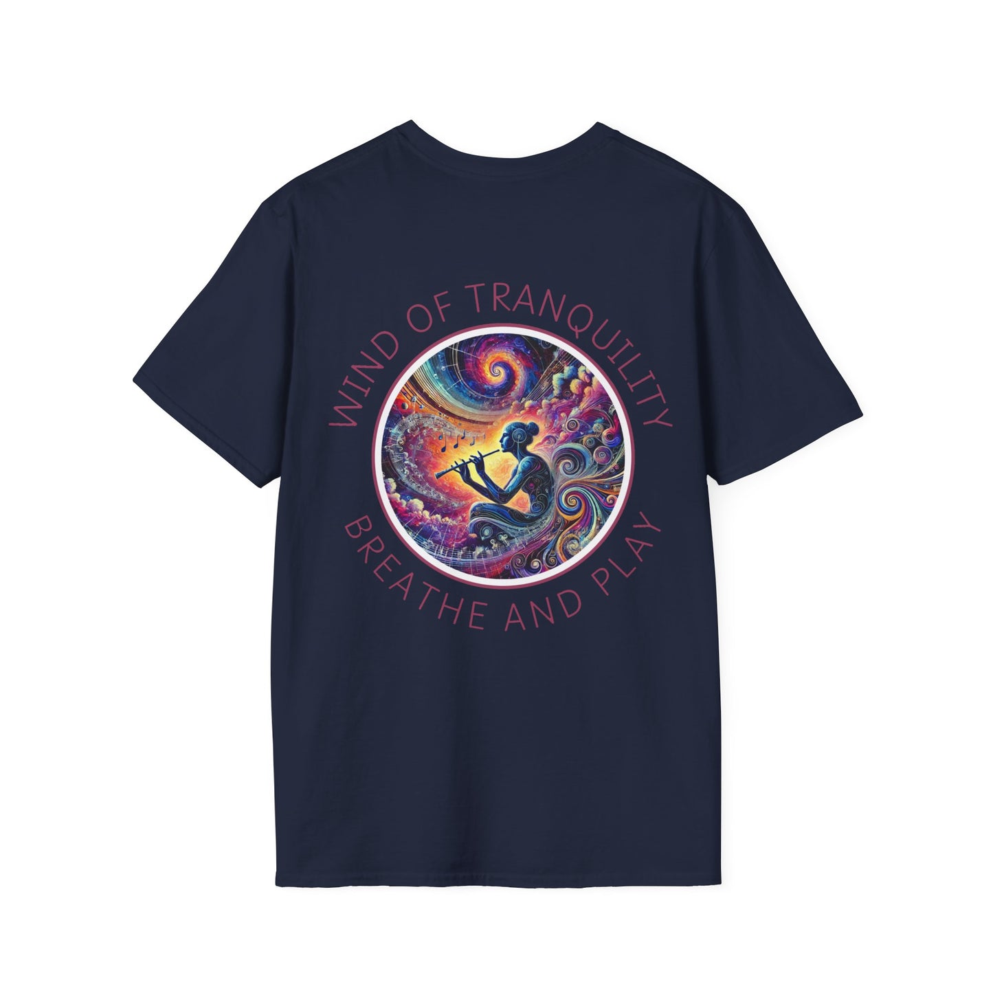 PoM's Mindfulness & Music collection ... "Wind of Tranquility" T-Shirt (Unisex, Softstyle, 100% Cotton, up to 6 sizes and 14 colours)