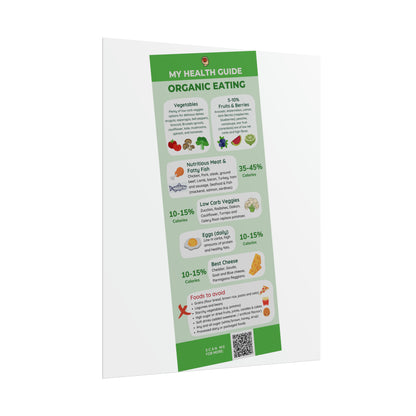 HEALTH GUIDE for ORGANIC EATING - Rolled Poster (180, 200 or 285 gsm paper options)