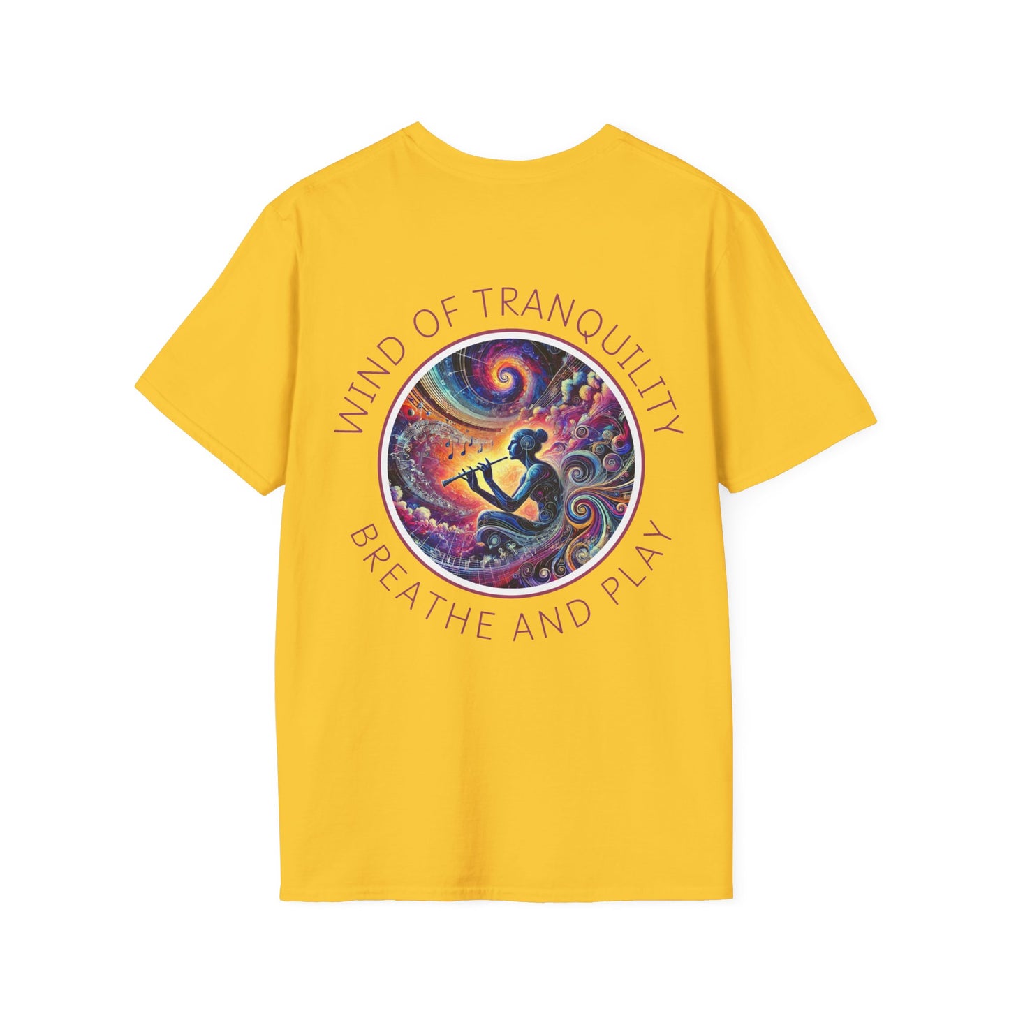 PoM's Mindfulness & Music collection ... "Wind of Tranquility" T-Shirt (Unisex, Softstyle, 100% Cotton, up to 6 sizes and 14 colours)