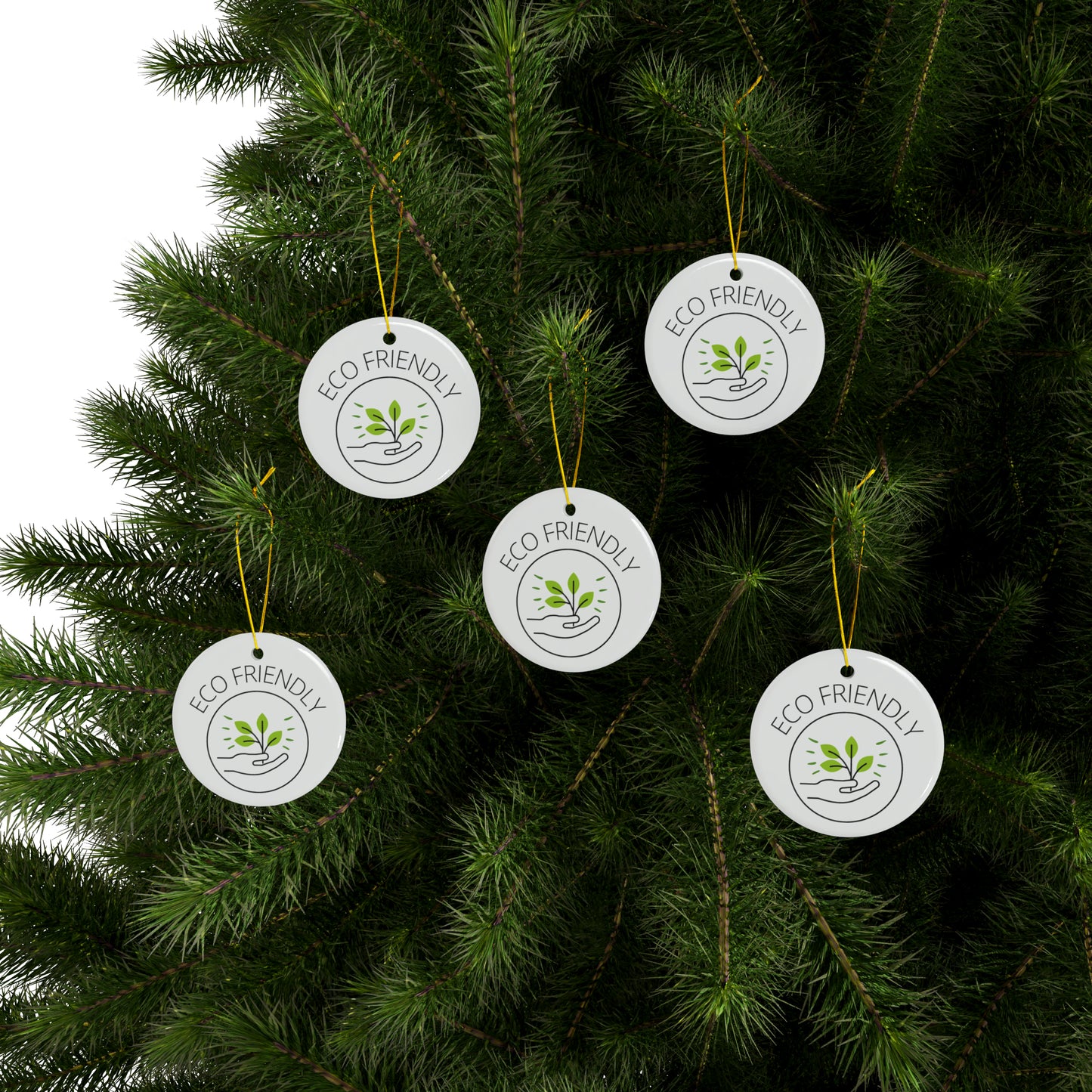 PoM's International EARTH Day series ... "Eco Friendly" ... Ceramic Ornaments (2 sided print, 2.5 mm thickness, 1pc or in bundles: 3pcs, 5pcs, 10pcs)