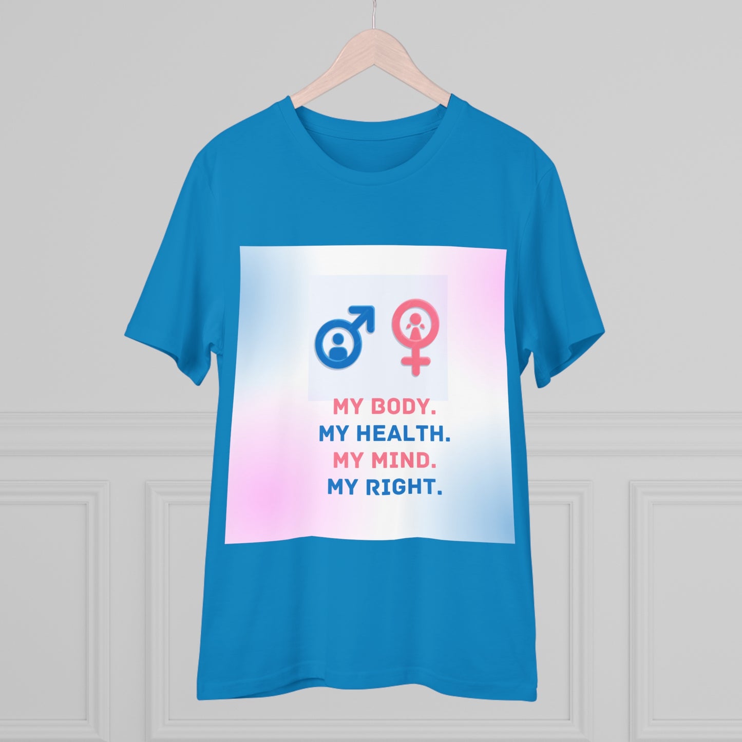 PoM's special series International World HEALTH Day 2024 ... "My Health, my right." - Cotton T-shirt (100% Organic - Unisex, 10 sizes and 12 colours)