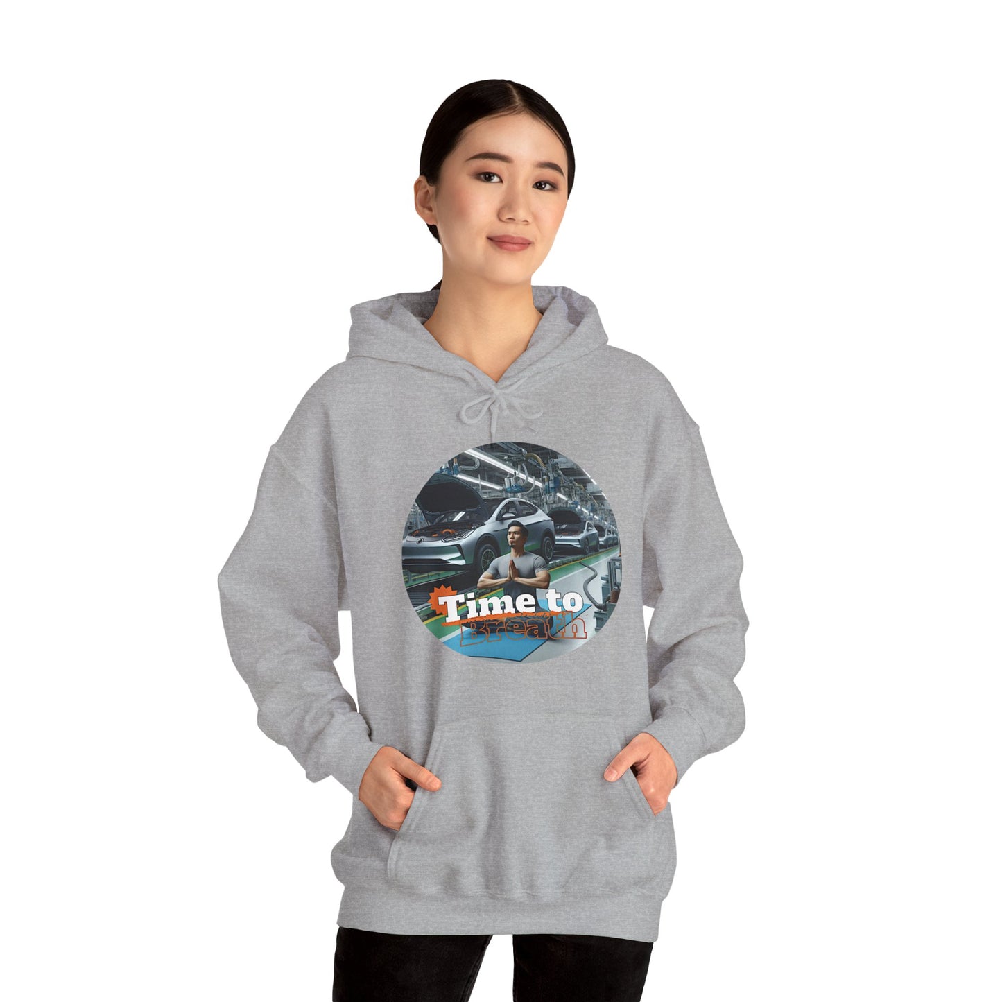 PoM's Mindfulness Collection ... TIME TO BREATH - Unisex Heavy Blend™ Hooded Sweatshirt (100% etically grown cotton, 8 sizes, up to 13 colors)