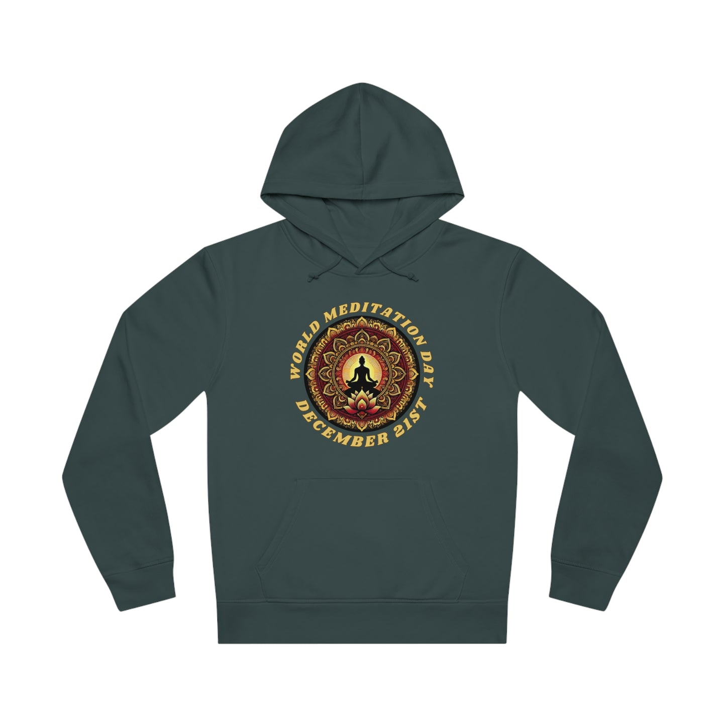 PoM's Mindfulness Collection ... special edition "World Meditation Day" (inauguration) - Unisex DRUMMER HOODIE (organic cotton and recycled polyester, up to 6 sizes and 9 colour)