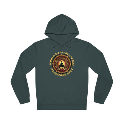 PoM's Mindfulness Collection ... special edition "World Meditation Day" (inauguration) - Unisex DRUMMER HOODIE (organic cotton and recycled polyester, up to 6 sizes and 9 colour)