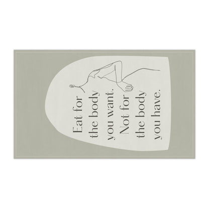 PoM's series "Healthy Nutrition & Diet" ... affirmation Kitchen Towel (2 materials: cotton twill, polyester - one size: 18" × 30" / 45.72cm × 76.2cm)