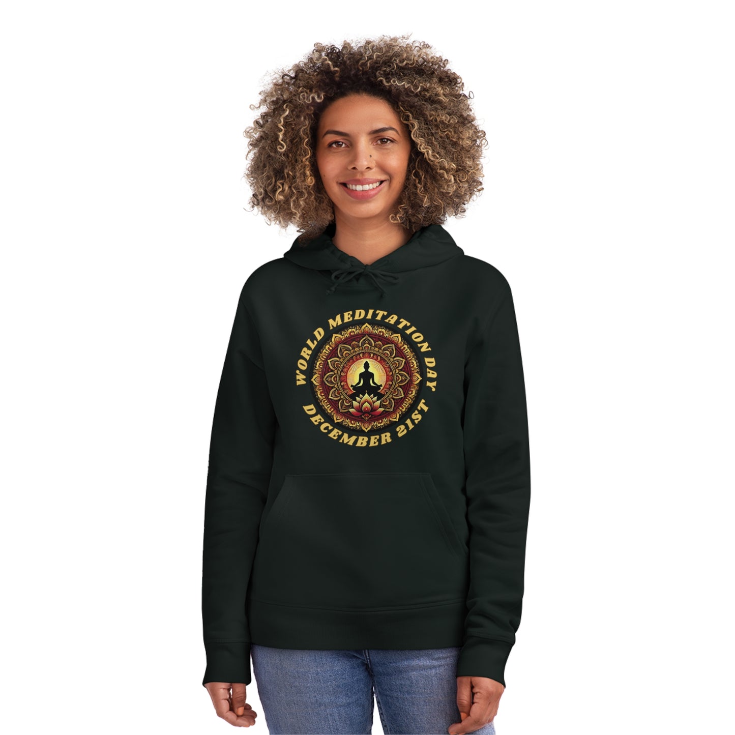 PoM's Mindfulness Collection ... special edition "World Meditation Day" (inauguration) - Unisex DRUMMER HOODIE (organic cotton and recycled polyester, up to 6 sizes and 9 colour)