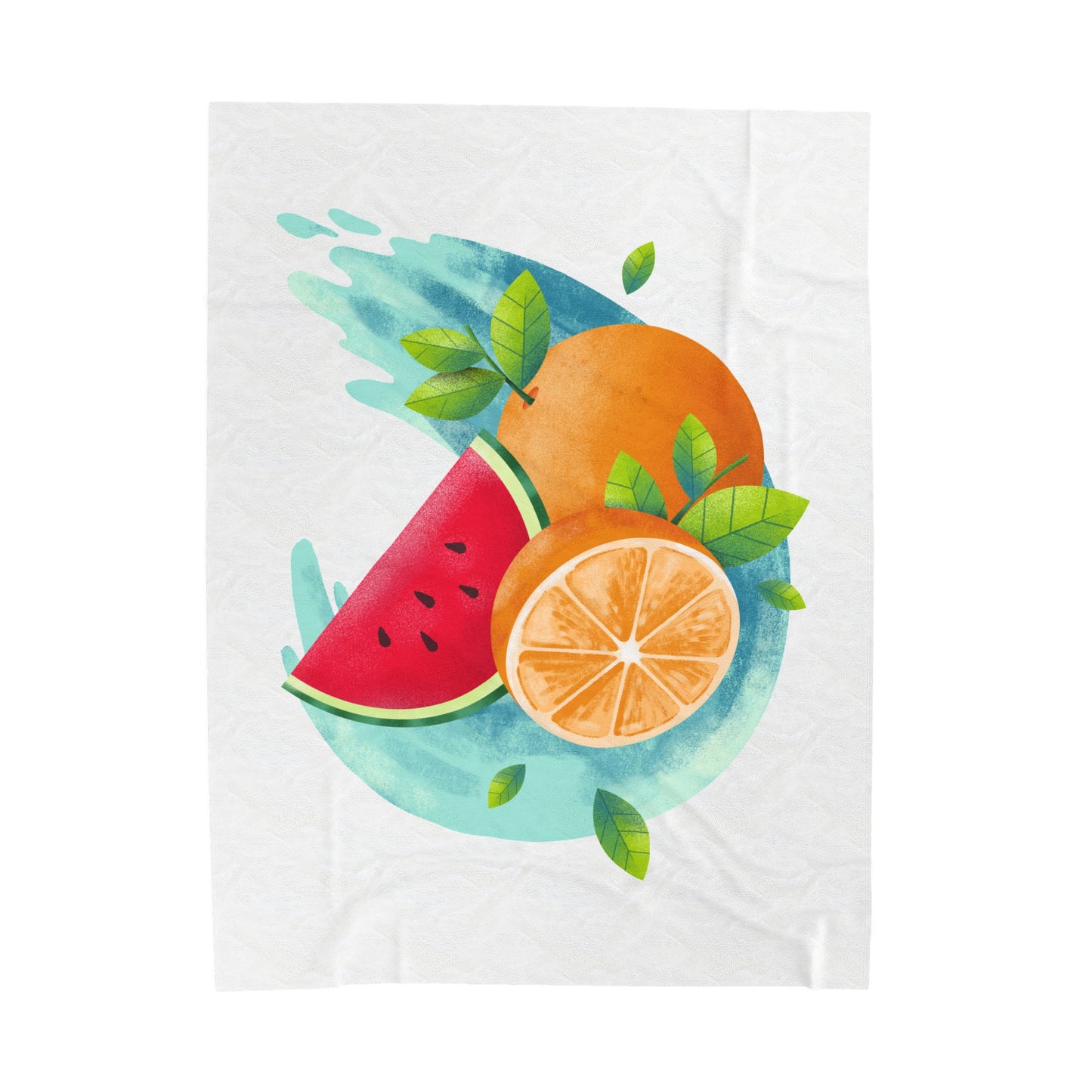 PoM's collection series "FRUITY LIFE" (PoM Edition #FL0005A) - Velveteen Plush Blanket (extra soft, 3 sizes, vibrant colors print)