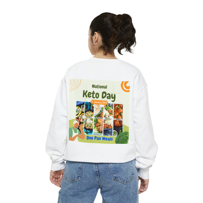 PoM's collection serieces NATIONAL KETO DAY (5th Jan 2024) - Unisex Garment-Dyed Sweatshirt (80% cotton, relaxed fit, 6 sizes)