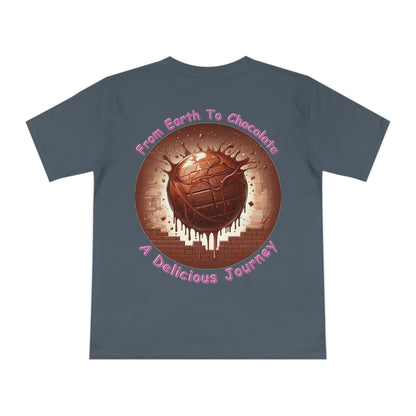 PoM's Fun & Joy for a Happy Life Collection ... FROM EARTH TO CHOCOLATE ... Unisex Classic Jersey T-shirt (100% organic cotton, PETA certified, light fabric, 7 sizes, up to 12 colours)