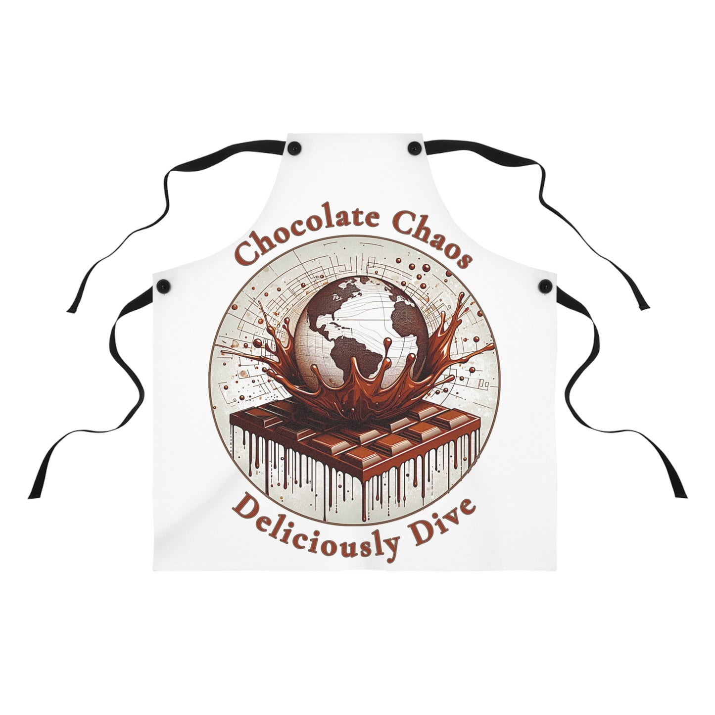 PoM's Fun & Joy for a Happy Life Collection ... CHOCOLATE CHAOS - Deliciously Dive - APRON (unisex, durable, AOP)