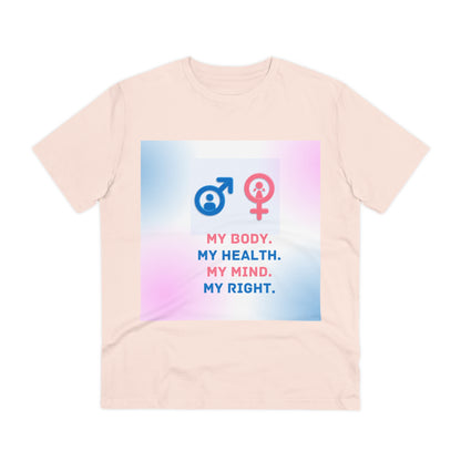 PoM's special series International World HEALTH Day 2024 ... "My Health, my right." - Cotton T-shirt (100% Organic - Unisex, 10 sizes and 12 colours)