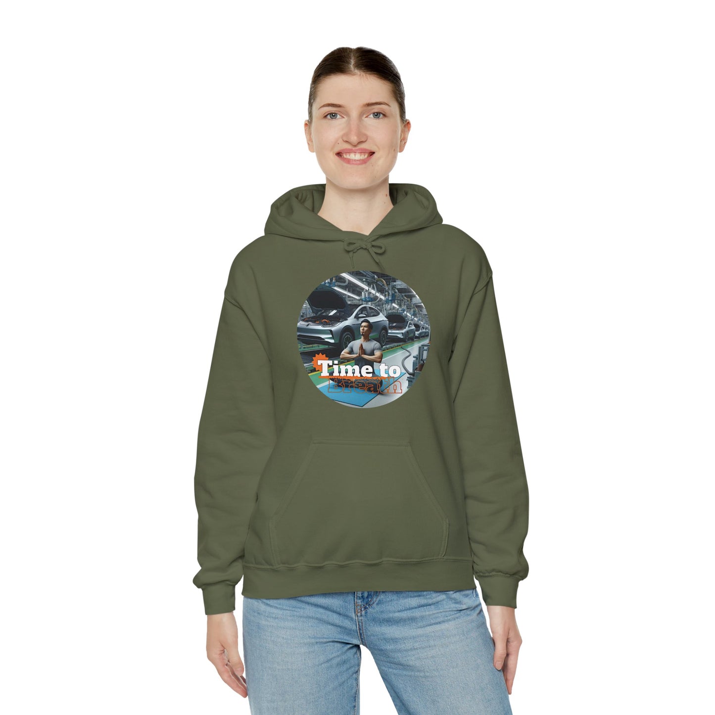 PoM's Mindfulness Collection ... TIME TO BREATH - Unisex Heavy Blend™ Hooded Sweatshirt (100% etically grown cotton, 8 sizes, up to 13 colors)