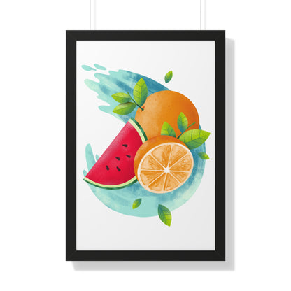 PoM's collection series "FRUITY LIFE" (PoM Edition #FL0004A-1123) - Framed Vertical Poster (eco-friendly, 3 frame colors, 3 sizes available)