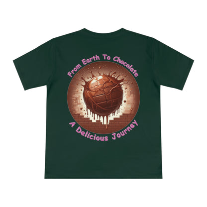 PoM's Fun & Joy for a Happy Life Collection ... FROM EARTH TO CHOCOLATE ... Unisex Classic Jersey T-shirt (100% organic cotton, PETA certified, light fabric, 7 sizes, up to 12 colours)