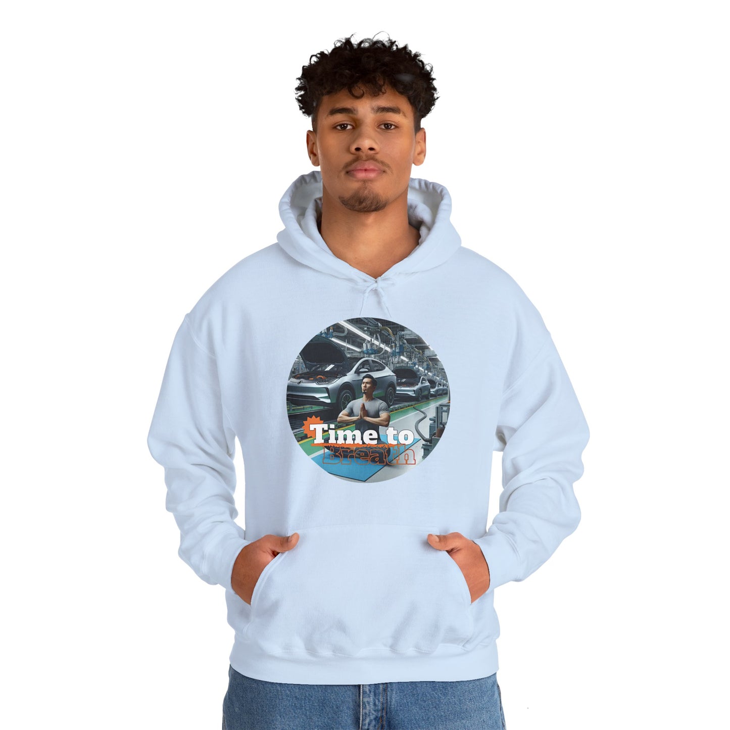 PoM's Mindfulness Collection ... TIME TO BREATH - Unisex Heavy Blend™ Hooded Sweatshirt (100% etically grown cotton, 8 sizes, up to 13 colors)