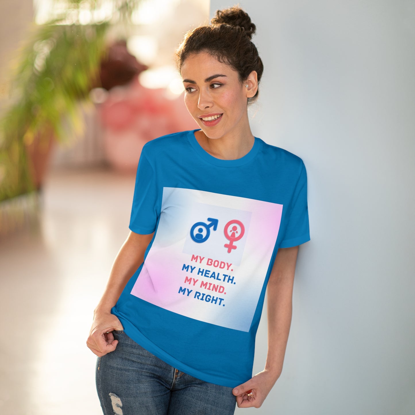 PoM's special series International World HEALTH Day 2024 ... "My Health, my right." - Cotton T-shirt (100% Organic - Unisex, 10 sizes and 12 colours)