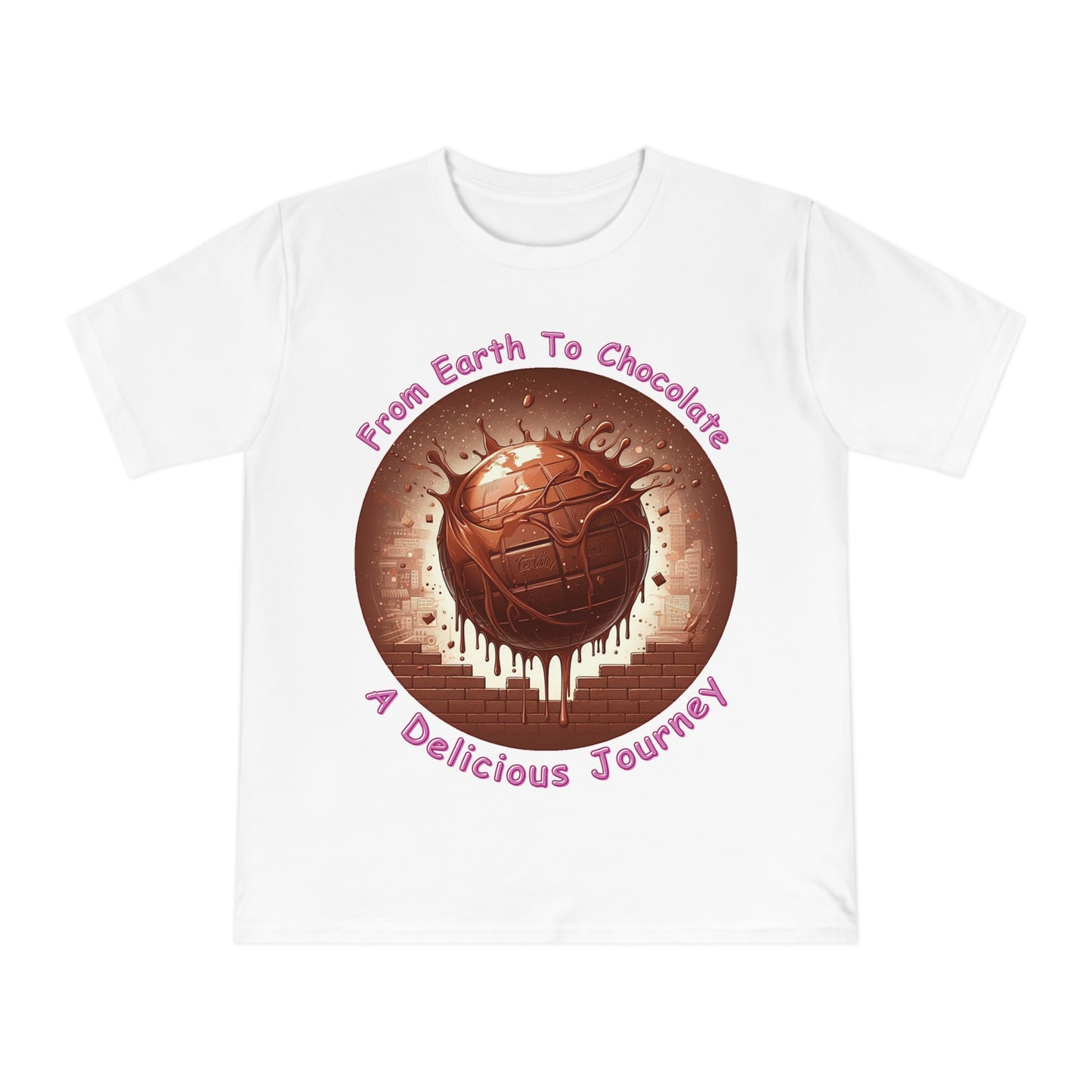 PoM's Fun & Joy for a Happy Life Collection ... FROM EARTH TO CHOCOLATE ... Unisex Classic Jersey T-shirt (100% organic cotton, PETA certified, light fabric, 7 sizes, up to 12 colours)