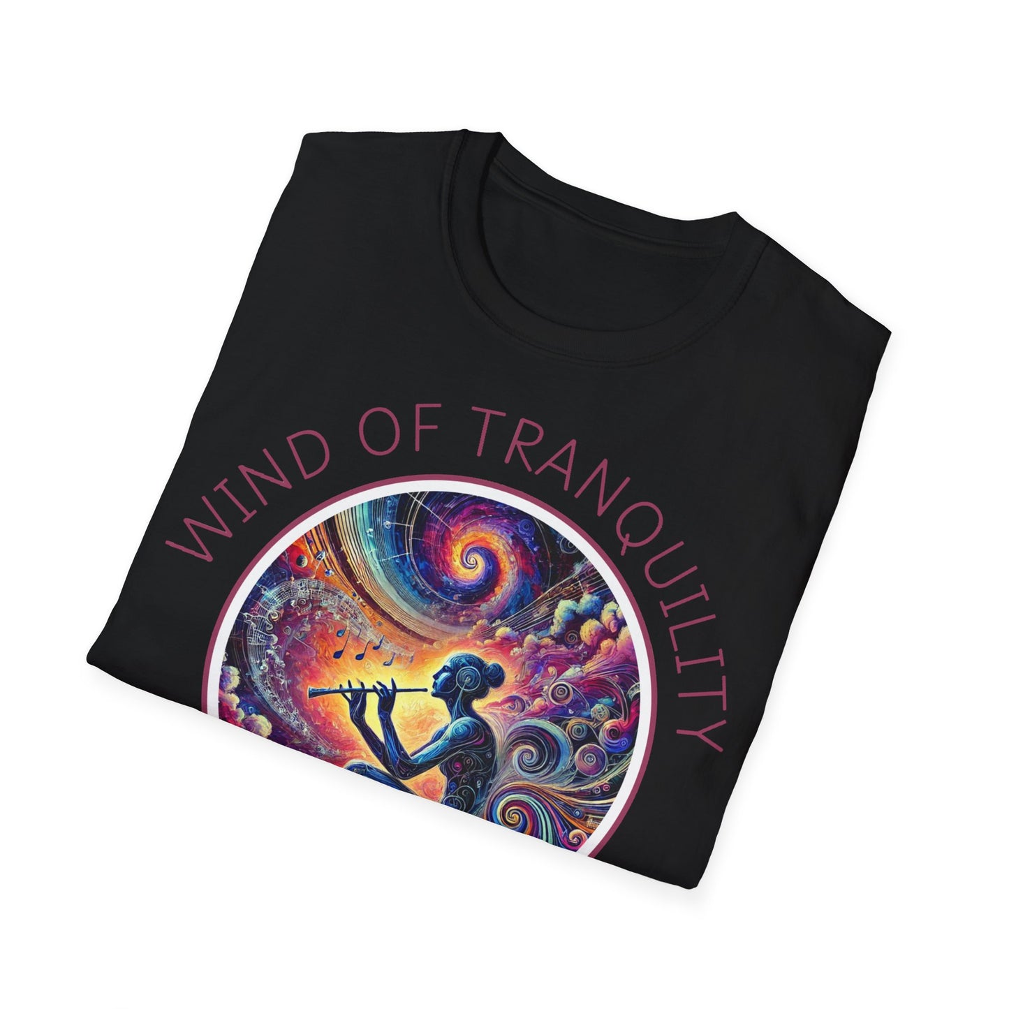 PoM's Mindfulness & Music collection ... "Wind of Tranquility" T-Shirt (Unisex, Softstyle, 100% Cotton, up to 6 sizes and 14 colours)