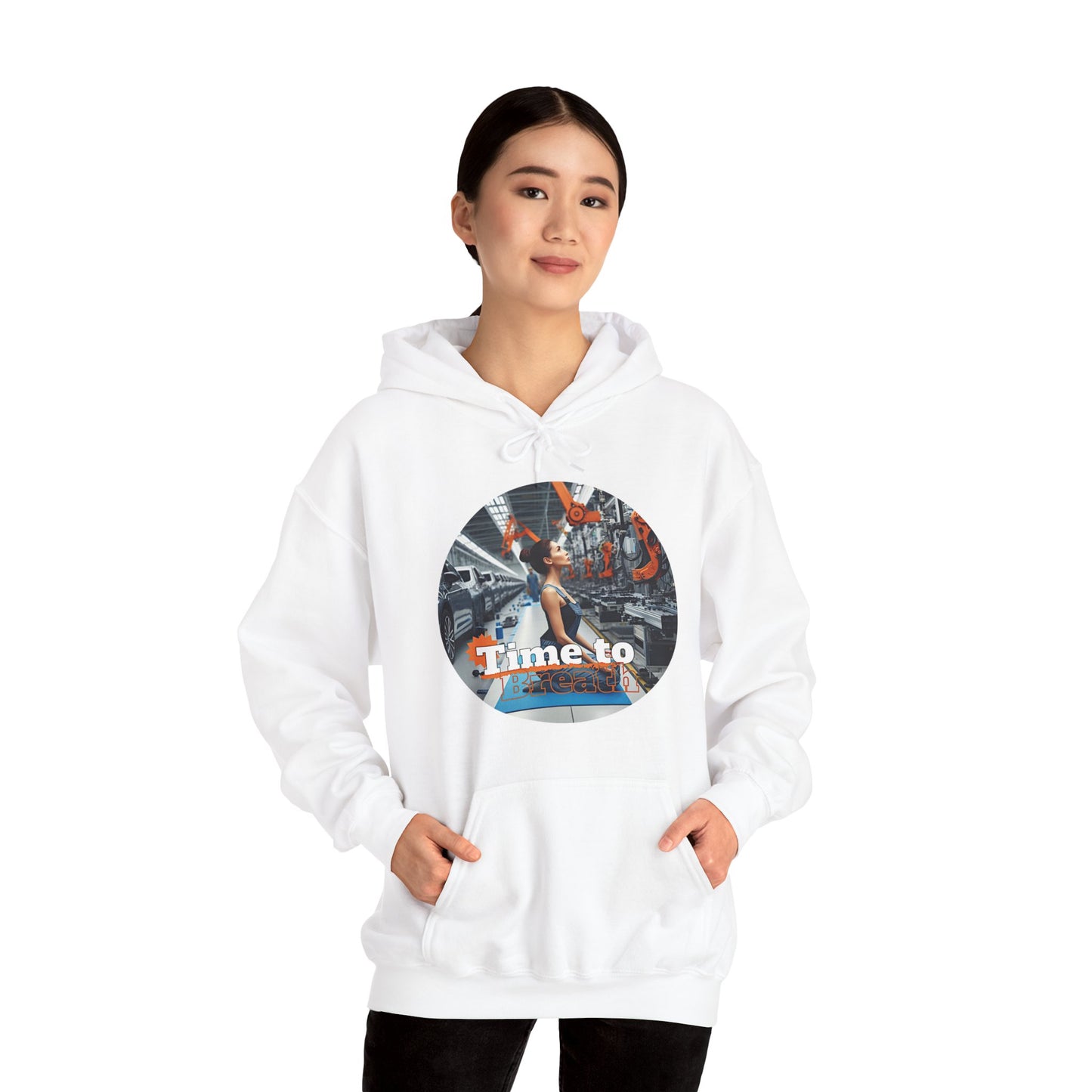 PoM's Mindfulness Collection ... TIME TO BREATH - Unisex Heavy Blend™ Hooded Sweatshirt (100% etically grown cotton, 8 sizes, up to 13 colors)