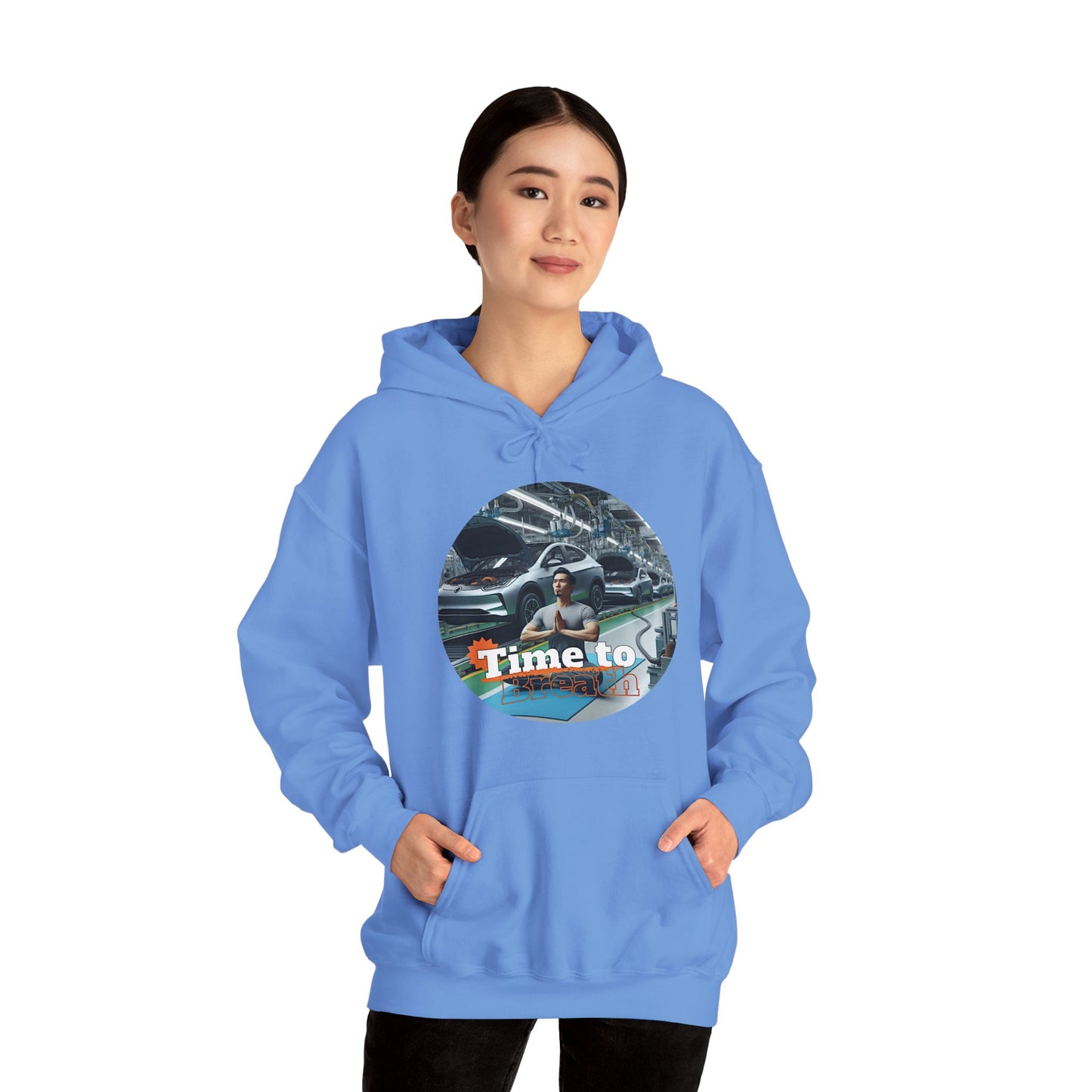 PoM's Mindfulness Collection ... TIME TO BREATH - Unisex Heavy Blend™ Hooded Sweatshirt (100% etically grown cotton, 8 sizes, up to 13 colors)