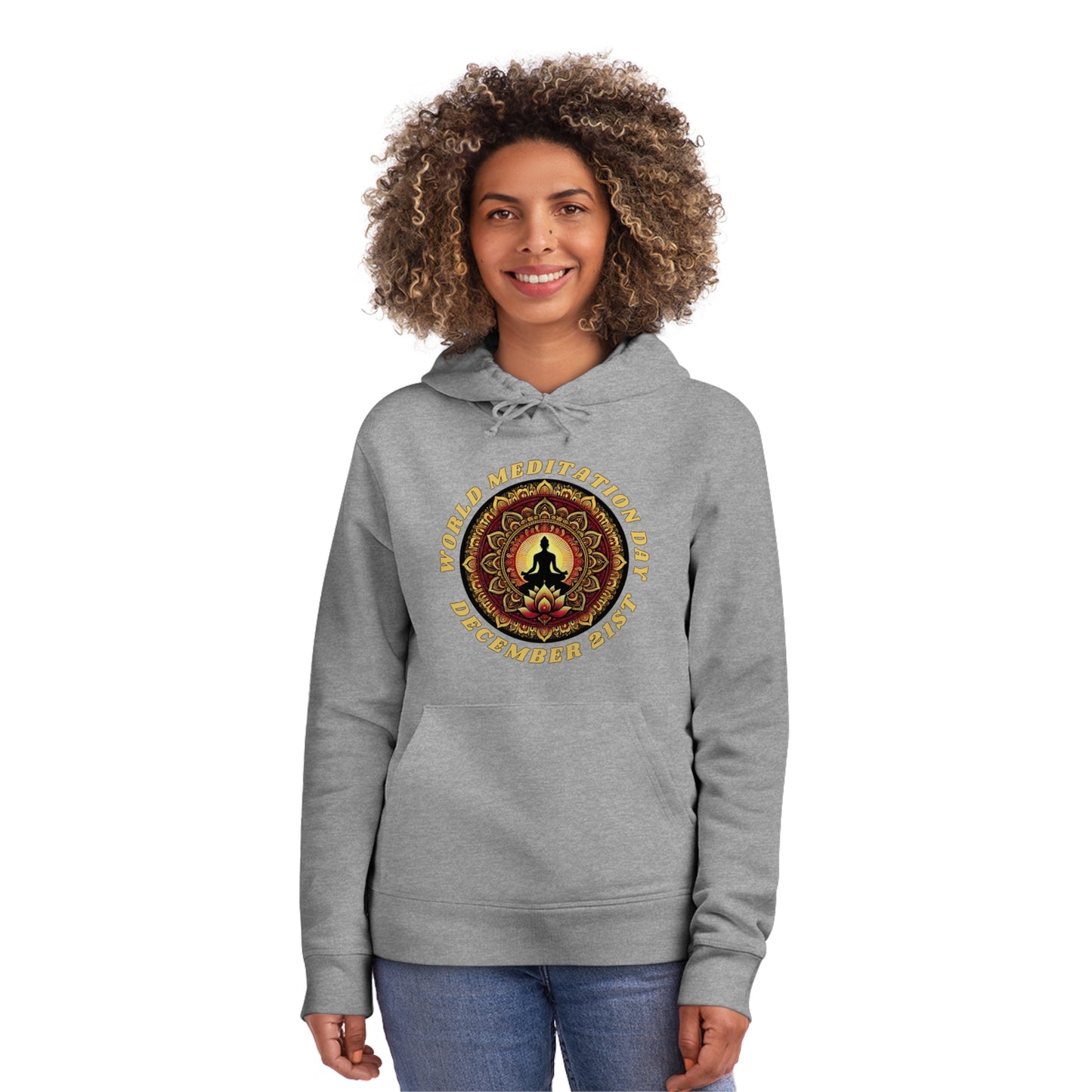 PoM's Mindfulness Collection ... special edition "World Meditation Day" (inauguration) - Unisex DRUMMER HOODIE (organic cotton and recycled polyester, up to 6 sizes and 9 colour)