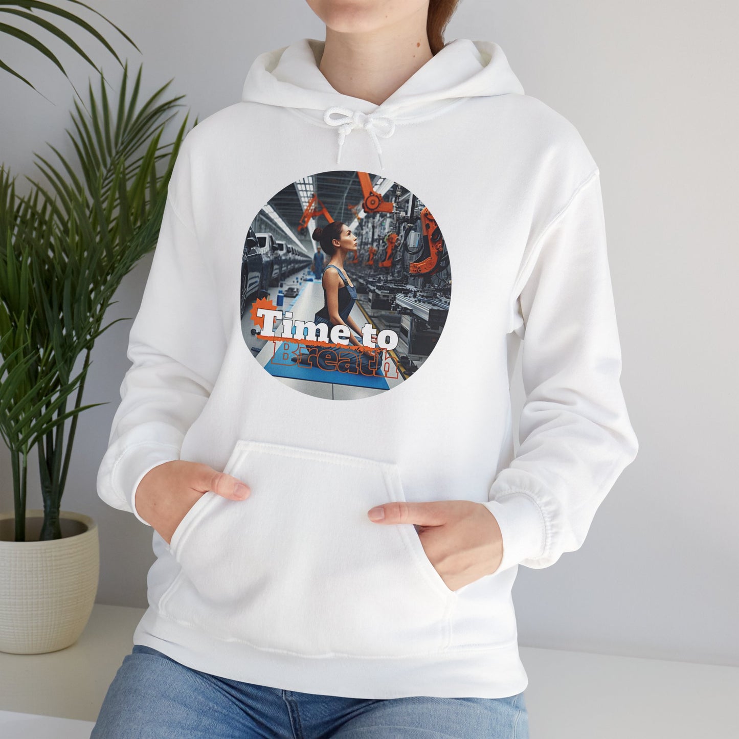 PoM's Mindfulness Collection ... TIME TO BREATH - Unisex Heavy Blend™ Hooded Sweatshirt (100% etically grown cotton, 8 sizes, up to 13 colors)