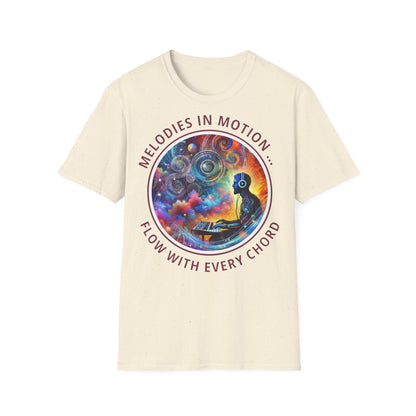 PoM's Mindfulness & Music collection ... "MELODIES IN MOTION" T-Shirt (Unisex, Softstyle, 100% Cotton, up to 5 sizes and up to 13 colours)