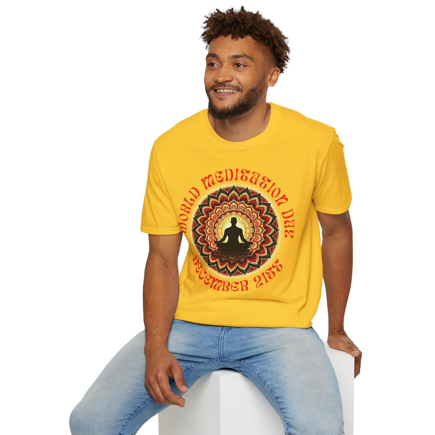 PoM's Mindfulness Collection ... special edition "World Meditation Day" (inauguration) - Unisex Softstyle T-SHIRT (100% cotton, all-year-wear, 6 sizes, up to 13 colours )