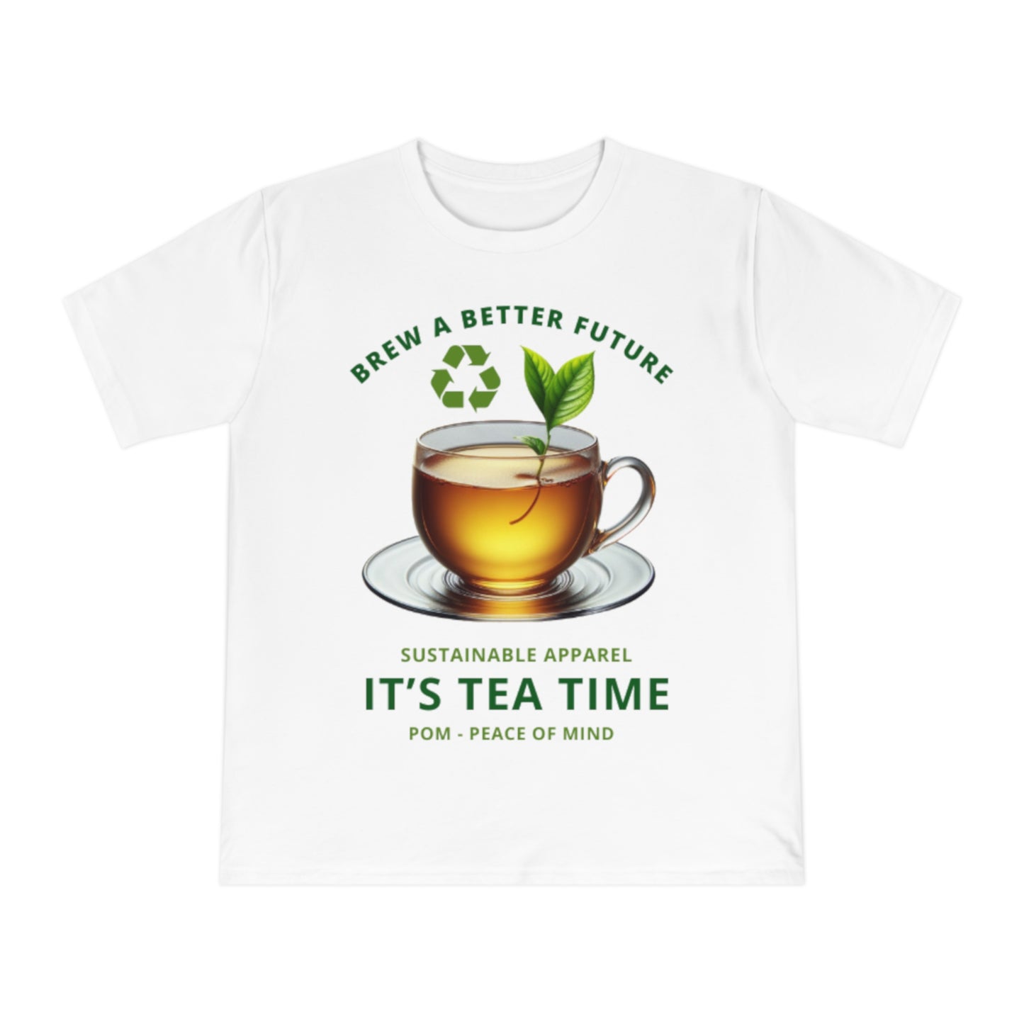 PoM's collection "International Tea Day 2024" - Brew a better future ... Organic Cotton Unisex Classic Jersey T-shirt (Fair Wear, PETA, GOTS certified - 9 sizes)