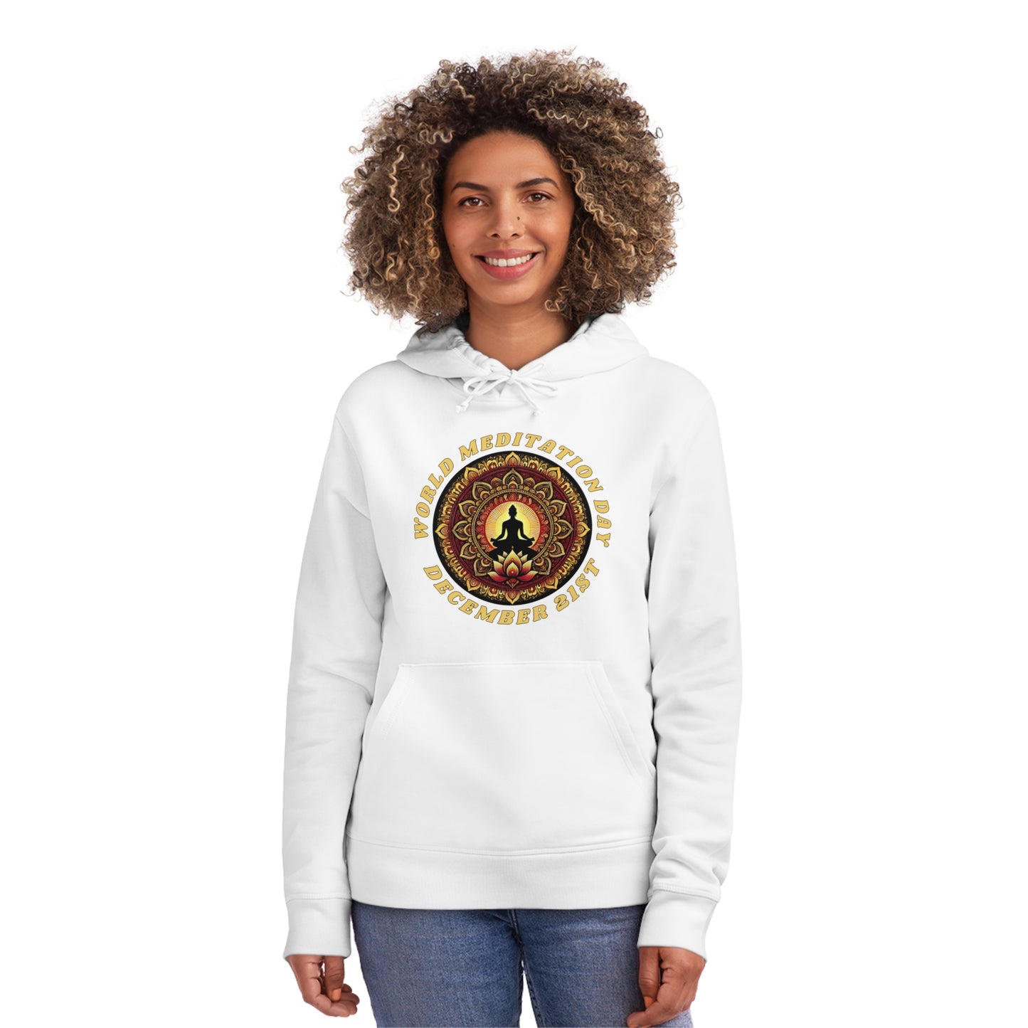 PoM's Mindfulness Collection ... special edition "World Meditation Day" (inauguration) - Unisex DRUMMER HOODIE (organic cotton and recycled polyester, up to 6 sizes and 9 colour)