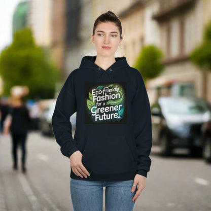 Black Hoodie with fleece inside - Unisex Sweatshirt (EcoSmart®, 50% cotton, with recycled plastic, 5 sizes) Media 1 of 4