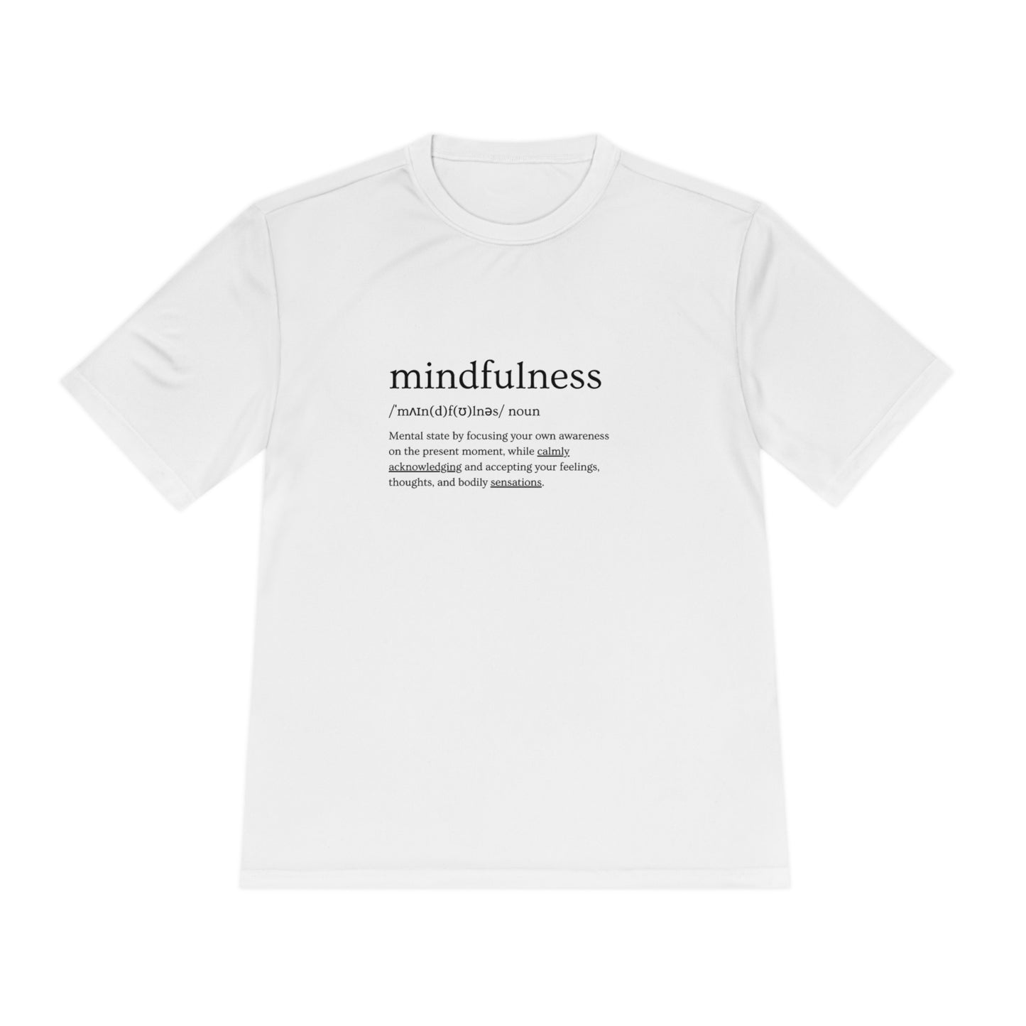 PoM's Mindfulness series .... MFN (front) & MFN concepts (back) ... Athletic Sport-Tek Moisture Wicking  (Unisex, breathable, 8 sizes, up to 12 colours)