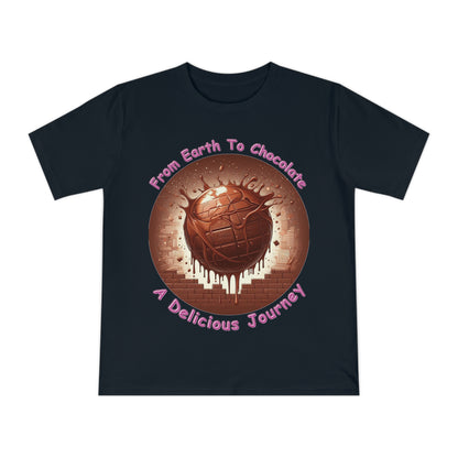 PoM's Fun & Joy for a Happy Life Collection ... FROM EARTH TO CHOCOLATE ... Unisex Classic Jersey T-shirt (100% organic cotton, PETA certified, light fabric, 7 sizes, up to 12 colours)