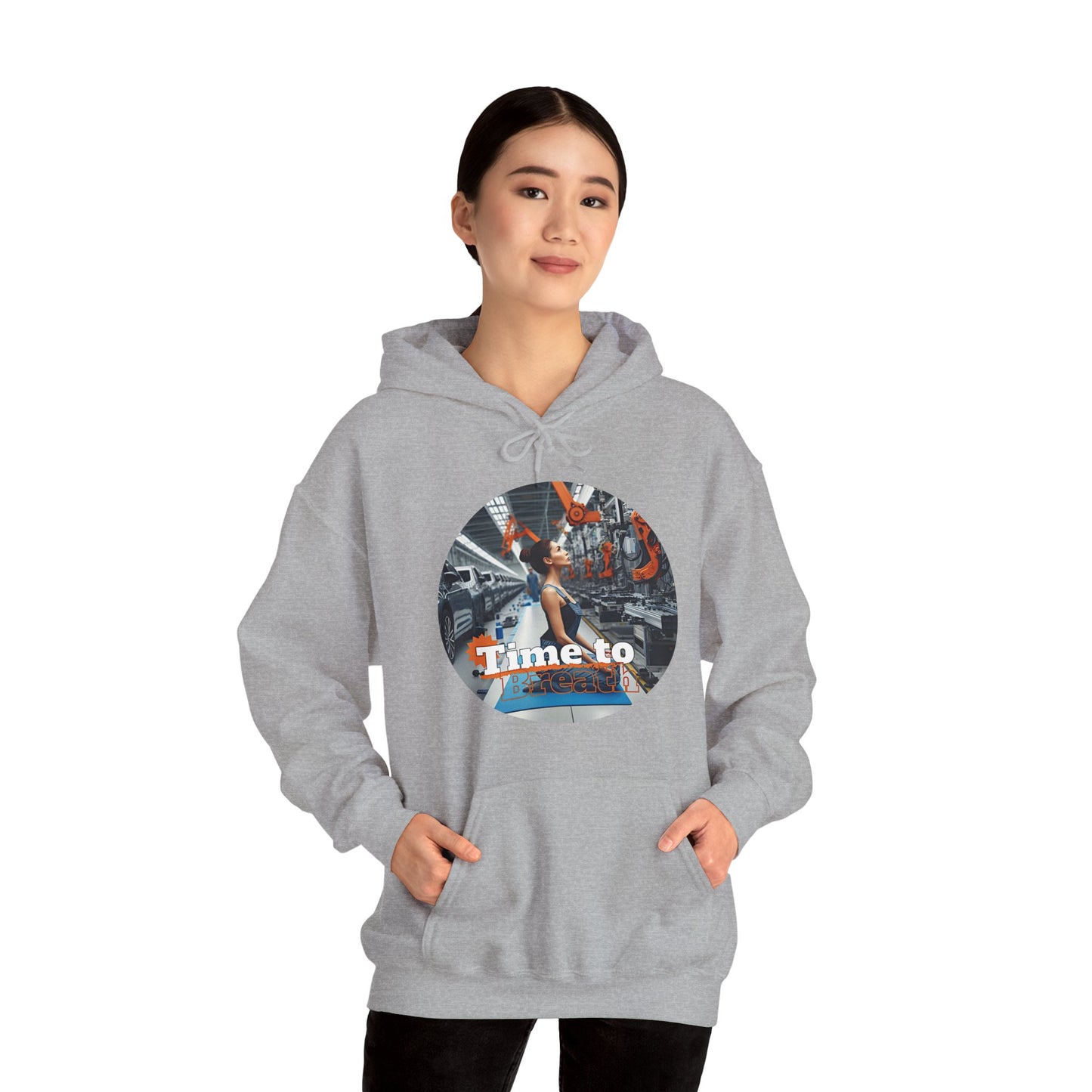 PoM's Mindfulness Collection ... TIME TO BREATH - Unisex Heavy Blend™ Hooded Sweatshirt (100% etically grown cotton, 8 sizes, up to 13 colors)