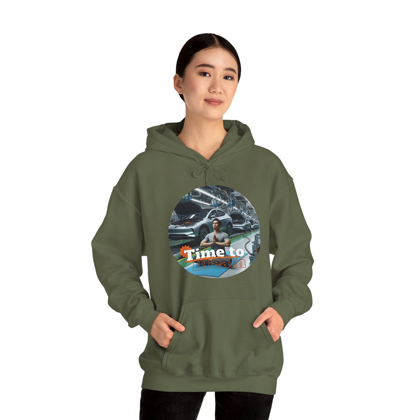 PoM's Mindfulness Collection ... TIME TO BREATH - Unisex Heavy Blend™ Hooded Sweatshirt (100% etically grown cotton, 8 sizes, up to 13 colors)