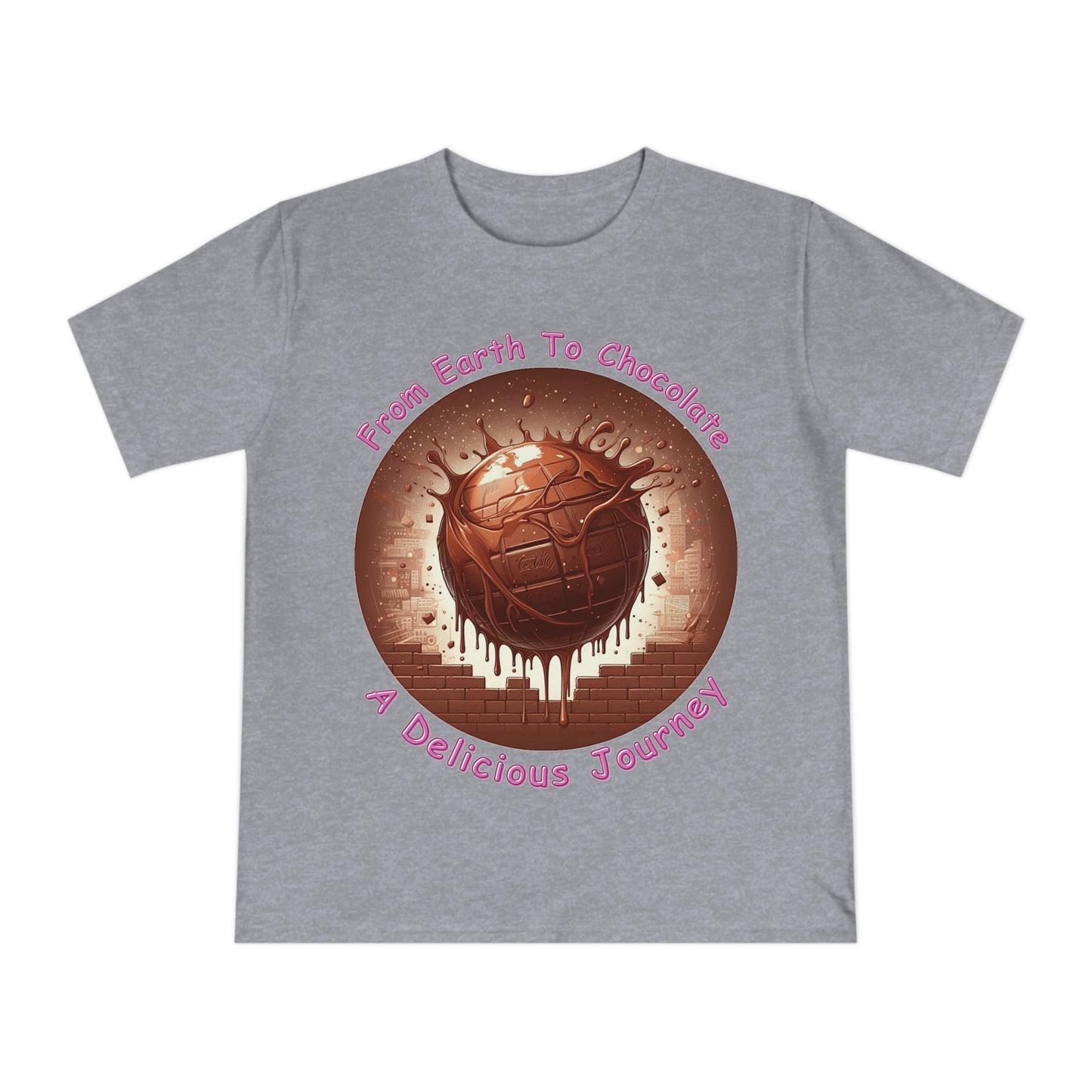 PoM's Fun & Joy for a Happy Life Collection ... FROM EARTH TO CHOCOLATE ... Unisex Classic Jersey T-shirt (100% organic cotton, PETA certified, light fabric, 7 sizes, up to 12 colours)