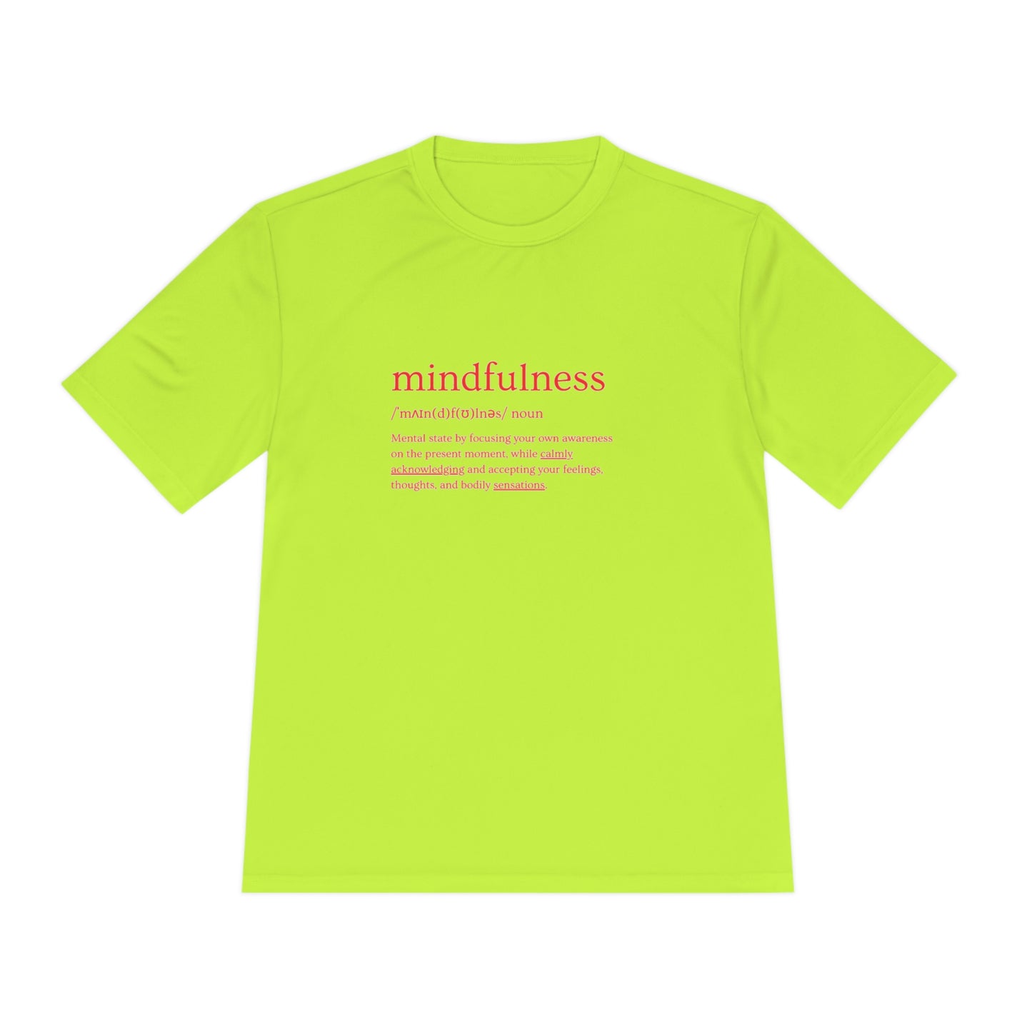 PoM's Mindfulness series .... MFN (front) & MFN concepts (back) ... Athletic Sport-Tek Moisture Wicking  (Unisex, breathable, 8 sizes, up to 12 colours)