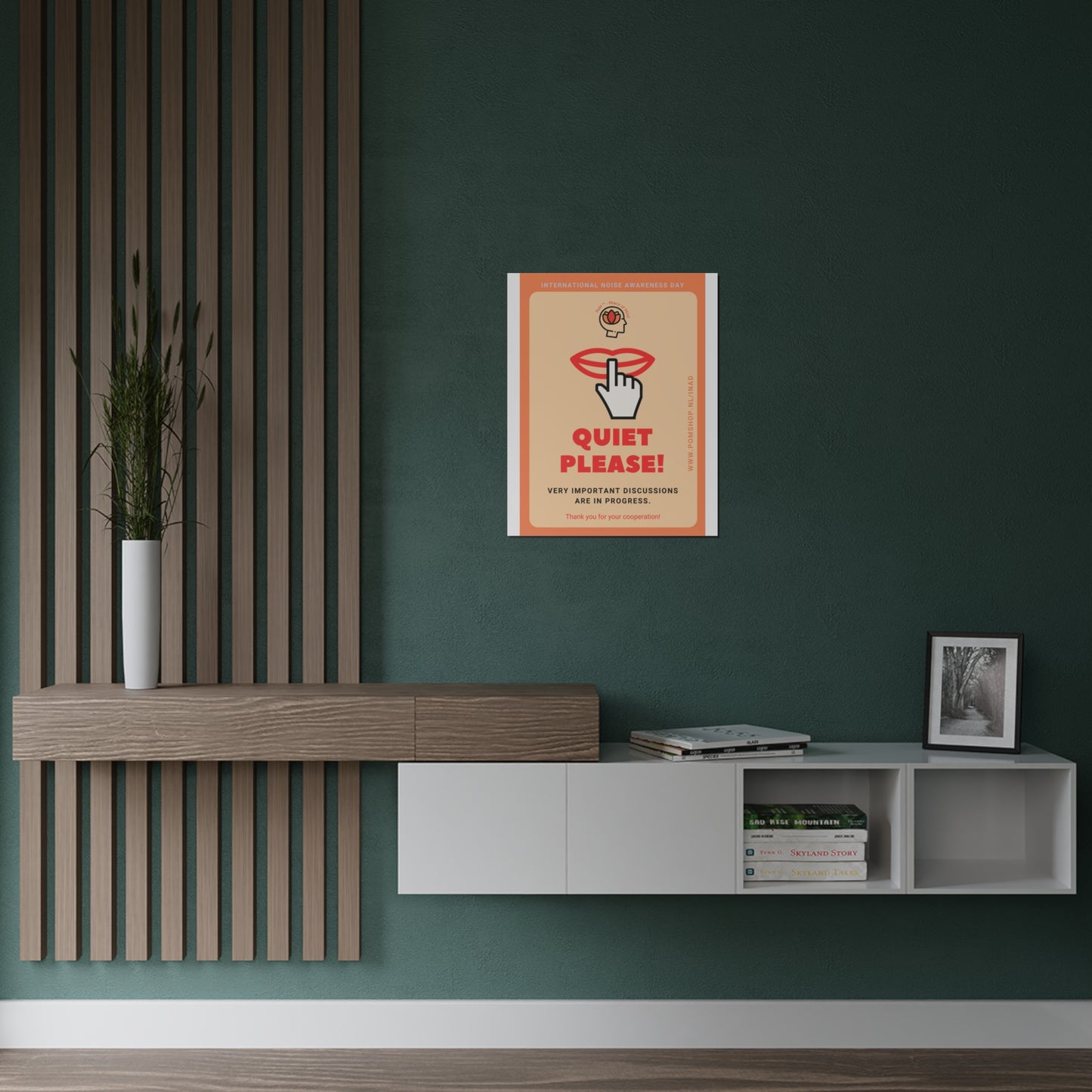 PoM's International NOISE AWARENESS Day series .... QUIET PLEASE poster (Satin paper, 300gsm, 6 sizes)