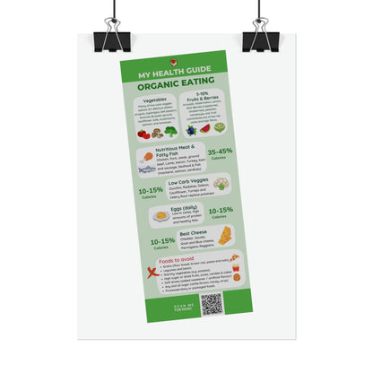 HEALTH GUIDE for ORGANIC EATING - Rolled Poster (180, 200 or 285 gsm paper options)