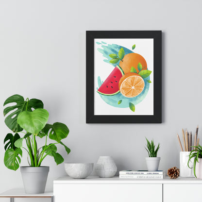 PoM's collection series "FRUITY LIFE" (PoM Edition #FL0004A-1123) - Framed Vertical Poster (eco-friendly, 3 frame colors, 3 sizes available)