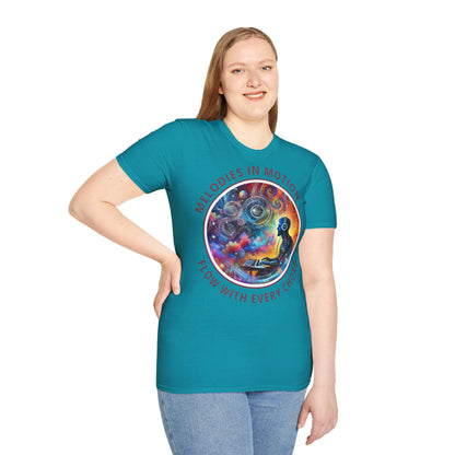 PoM's Mindfulness & Music collection ... "MELODIES IN MOTION" T-Shirt (Unisex, Softstyle, 100% Cotton, up to 5 sizes and up to 13 colours)