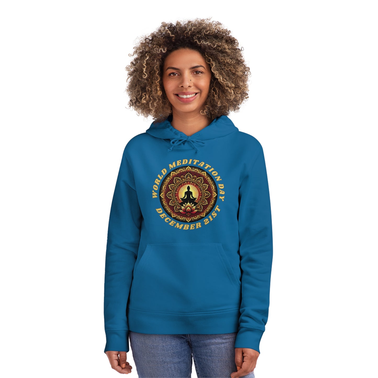 PoM's Mindfulness Collection ... special edition "World Meditation Day" (inauguration) - Unisex DRUMMER HOODIE (organic cotton and recycled polyester, up to 6 sizes and 9 colour)