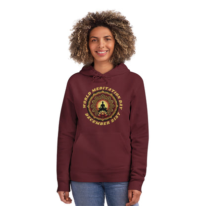 PoM's Mindfulness Collection ... special edition "World Meditation Day" (inauguration) - Unisex DRUMMER HOODIE (organic cotton and recycled polyester, up to 6 sizes and 9 colour)