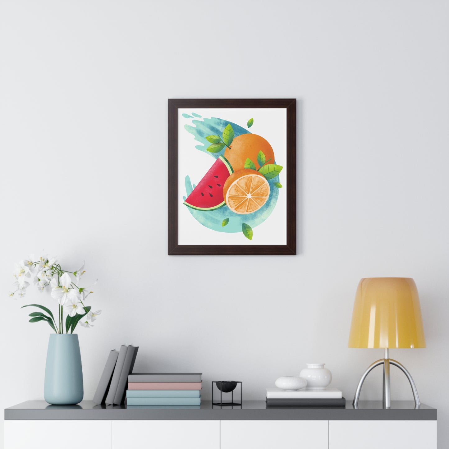 PoM's collection series "FRUITY LIFE" (PoM Edition #FL0004A-1123) - Framed Vertical Poster (eco-friendly, 3 frame colors, 3 sizes available)